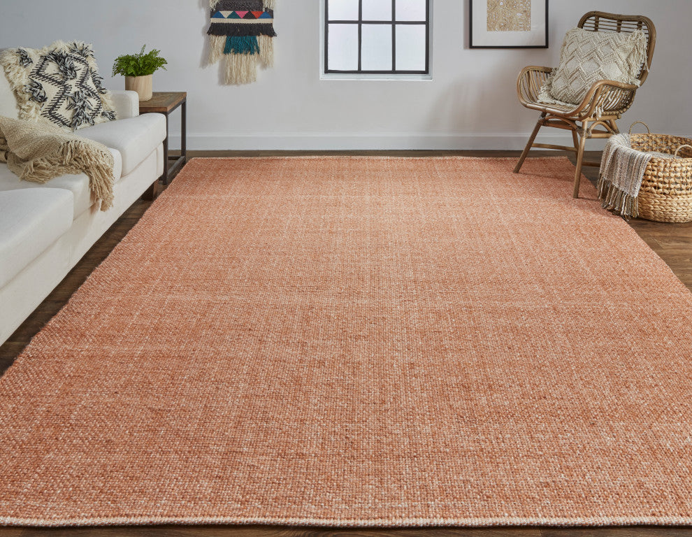 Weave & Wander Siona Space Dyed Flatweave Rug, Orange, 9' X 12'