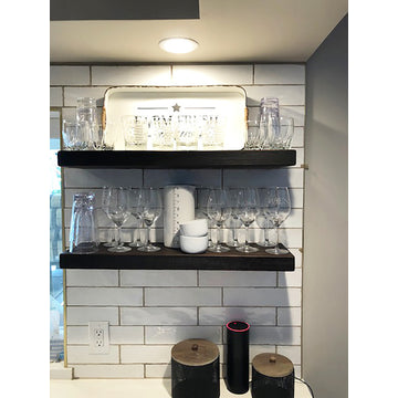 2"x12" Deep Rustic Floating Shelf, Easy Hang Mounting Included, Black, 30"