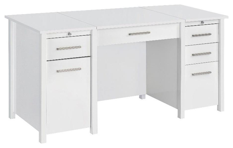Coaster Dylan Contemporary Wood Lift Top Home Office Desk in White