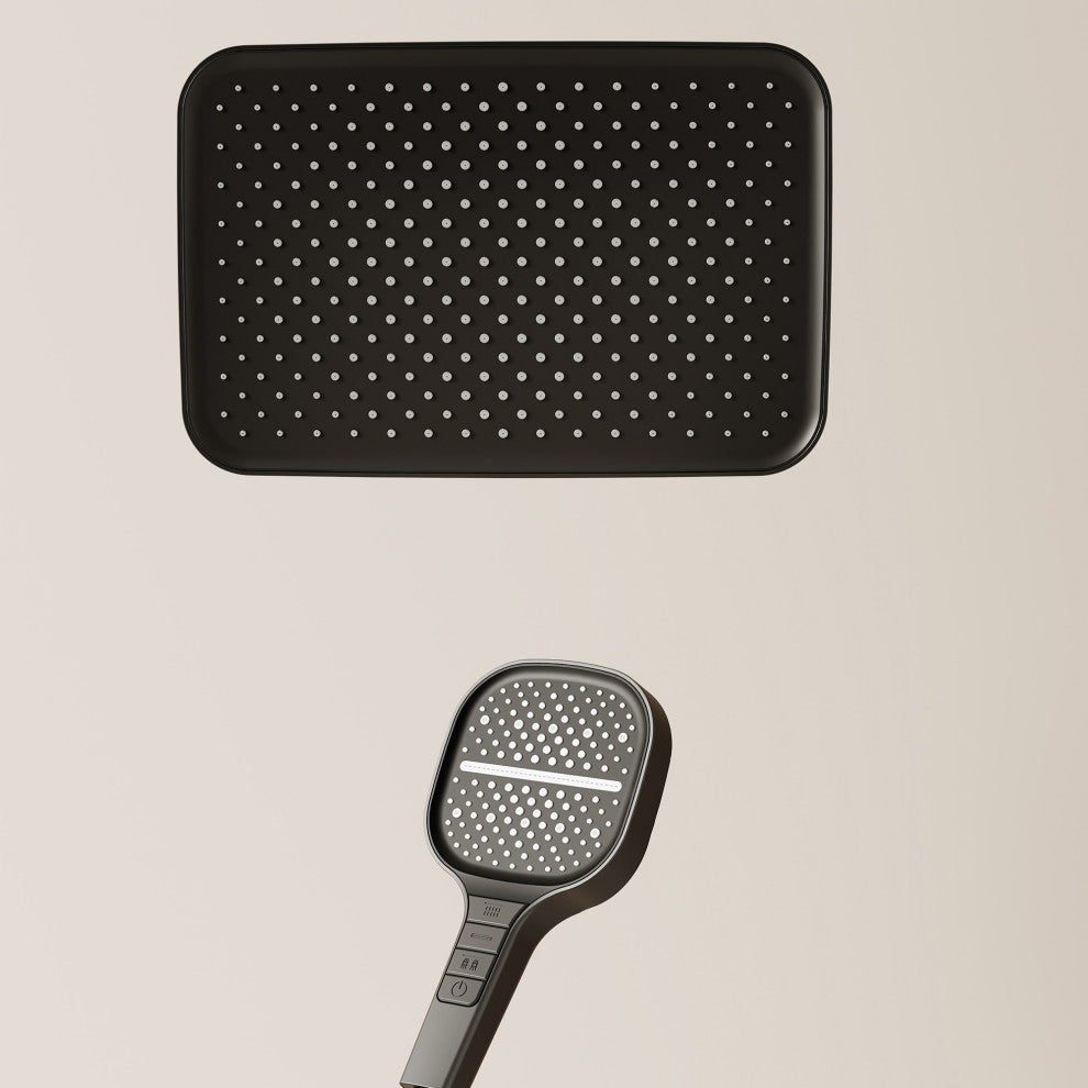 Thermostatic Complete Shower System with Handheld Shower and Bidet, Matte Black