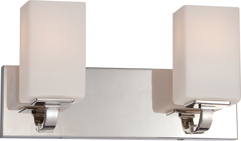 Nuvo 2-Light Incandescent Vista Vanity and Wall Light Fixture, Polished Nickel