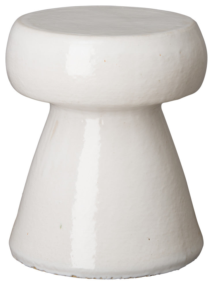 Portobello Stool, Distressed White 15x15x18