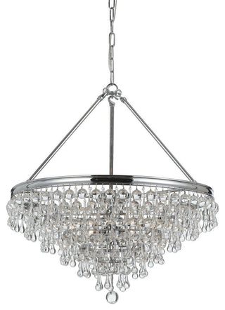 Calypso 6-Light Chandelier, Vibrant Bronze With Clear Glass Drops Crystal