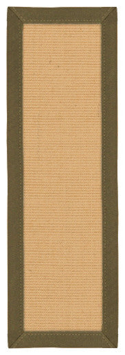 Deco Hand-Crafted Sisal Stair Treads, Stair Carpets with Wide Cotton Border, Fos