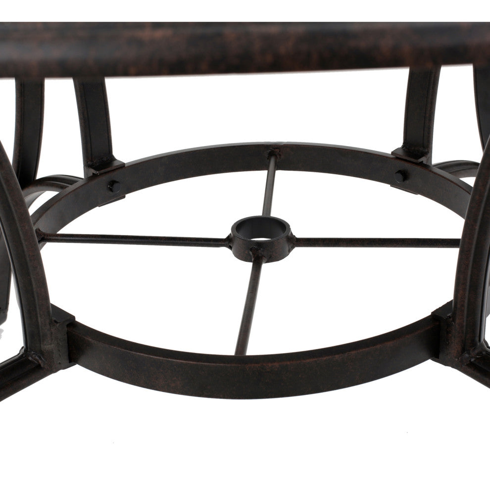 GDF Studio Fonzo Outdoor Bronze Cast Aluminum Circular Dining Table Only
