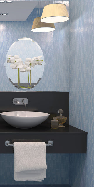 Frameless Oval Beveled Edge Tilt Mirror, Antique Brass