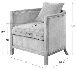 Uttermost Viaggio Contemporary Wood and Fabric Accent Chair in Gray