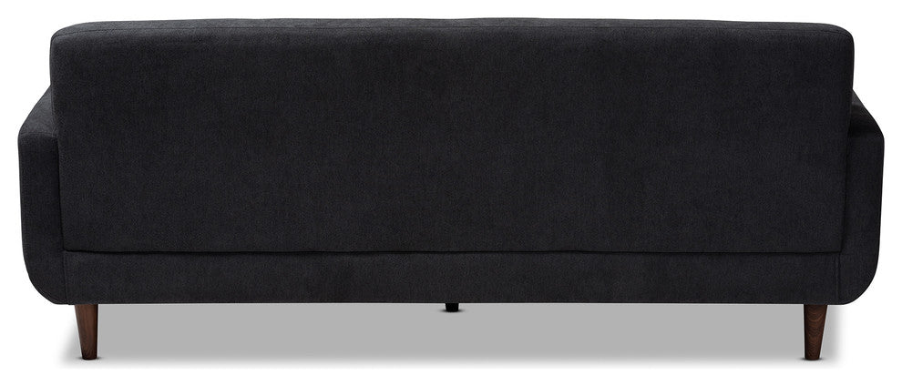 Gilroy Mid-Century Modern Upholstered Sofa, Dark Gray