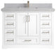 Boston 48 Single Sink Bath Vanity in White 2" Pearl Gray