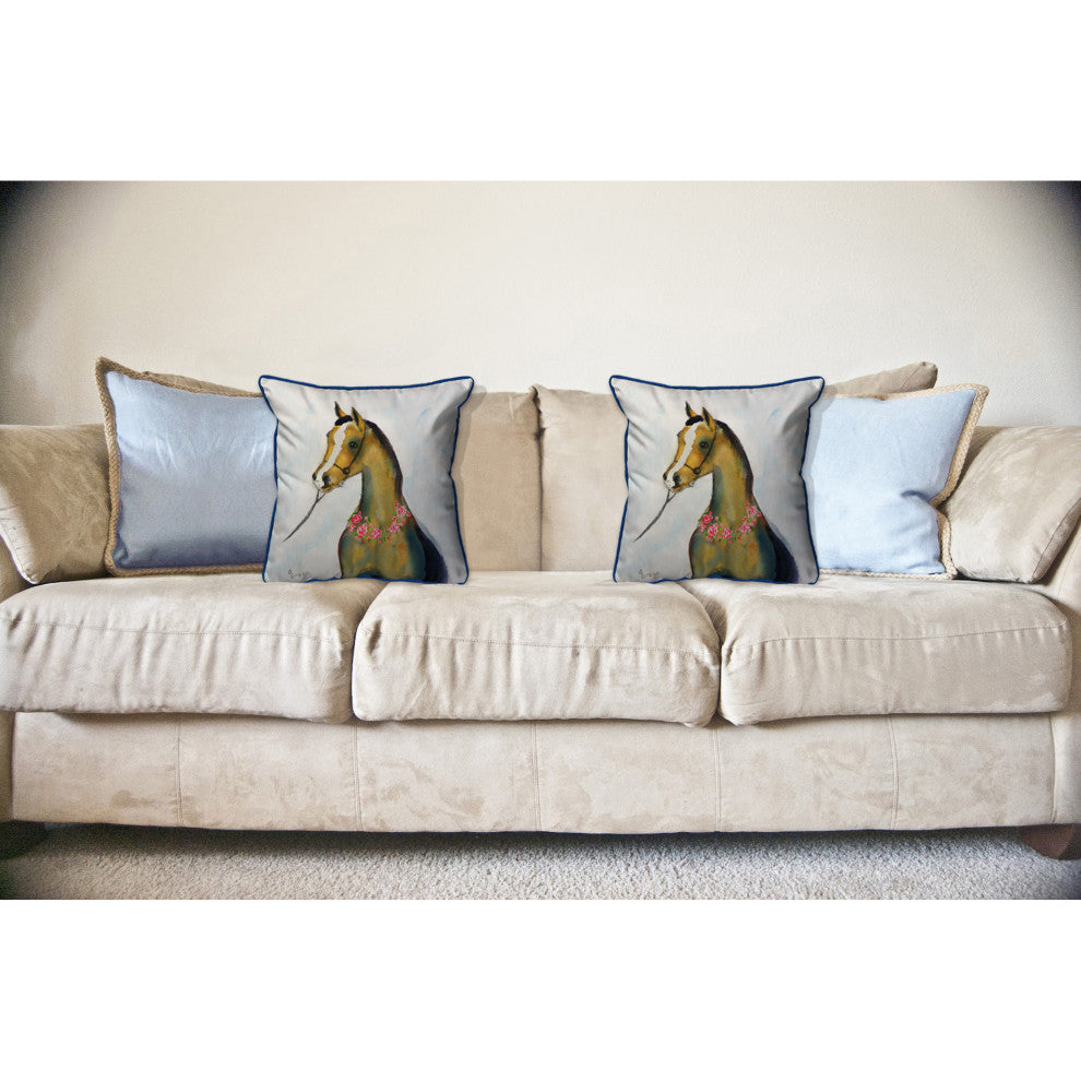 Horse & Garland Large Indoor/Outdoor Pillow 18x18