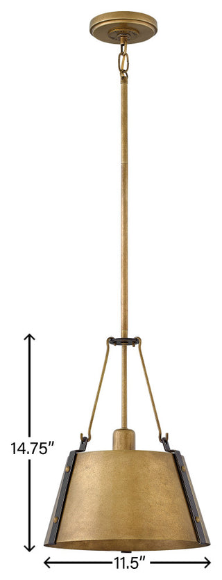 Pendant Cartwright Pendant in Rustic Brass