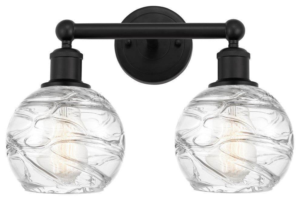 Innovations 616-2W-BK-G1213-6 2 Light Bath Vanity Light, Matte Black