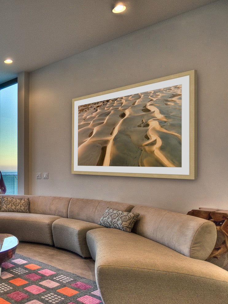 "Sand Ripples" Framed Print by Karolis Janulis