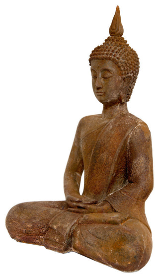 17" Thai Sitting Zenjo-in Rust Patina Buddha Statue
