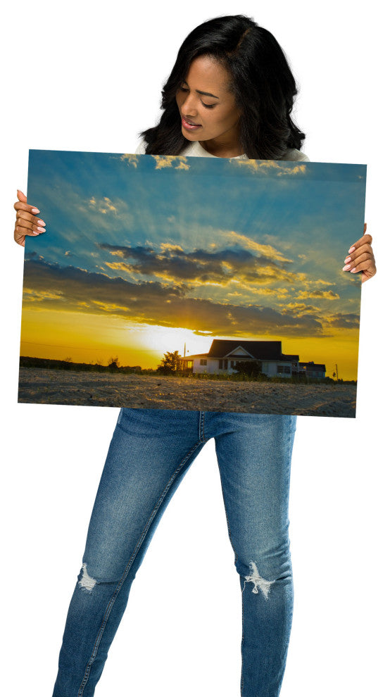 Sunset at Bowers Landscape Photo, Coastal Unframed Wall Art Print, 18" X 24"