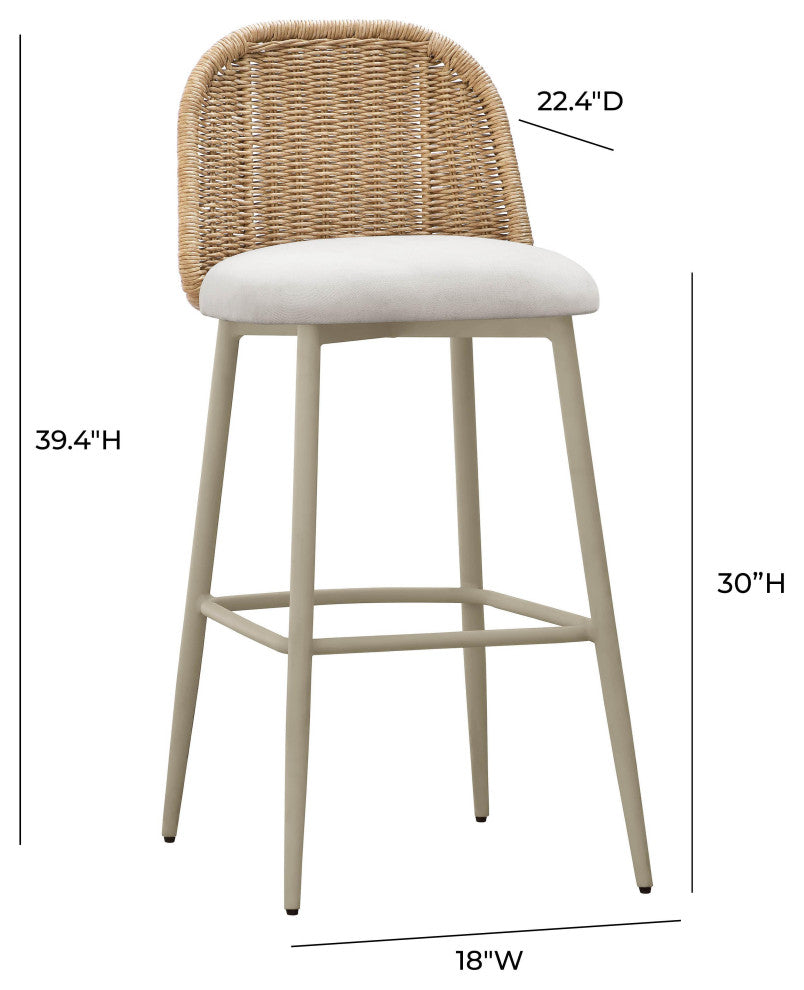 Alexa Cream Outdoor Barstool Cream