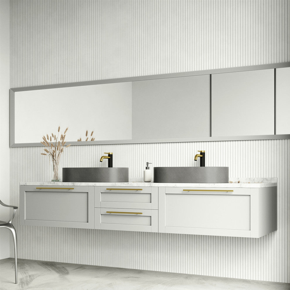 VIGO Sagrada 24"L x 14"W x 5"H Concreto Stone Oval Bathroom Vessel Sink