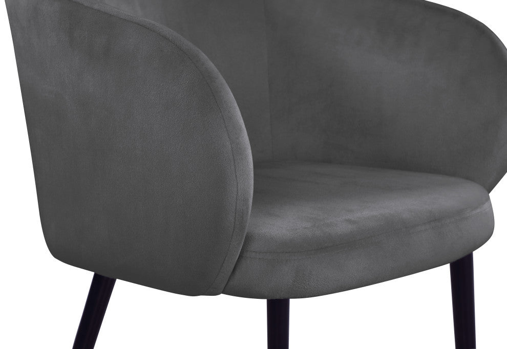 Louise Velvet Dining Chair, Gray
