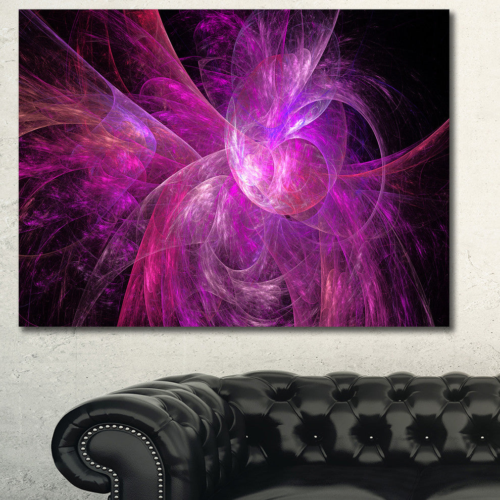 Purple Fractal Abstract Illustration, Abstract Canvas Art Print, 60x40