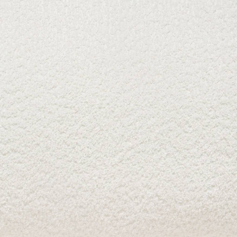 Ivy Square Ottoman in White Faux Shearling by Diamond Sofa