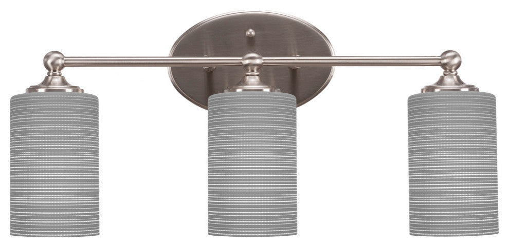 Capri 3-Light Bath Bar, Brushed Nickel/Gray Matrix