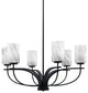 Cavella 6 Light Chandelier, Matte Black Finish, 4" Onyx Swirl Glass