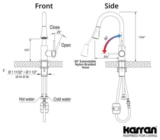 Karran Weybridge Single-Handle Pull-Down Sprayer Kitchen Faucet, Brushed Gold