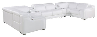 Marco-8-Piece 4-Power Reclining Italian Leather Sectional, White