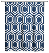 Honeycomb Shower Curtain, Navy and White