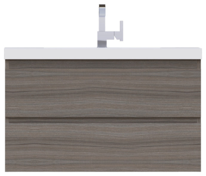 Paterno 36" Wall Mounted Bathroom Vanity, Gray