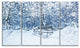 City Covered with Snow, Landscape Canvas Art Print, 48"x28", 4 Panels