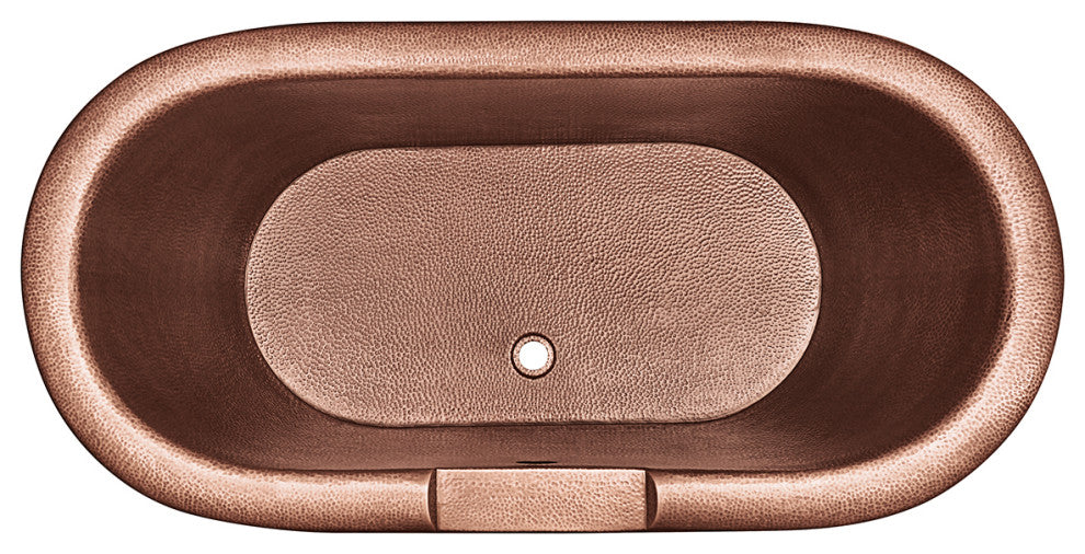 Thales 5' Copper Freestanding Bathtub with Overflow, 0 Hole