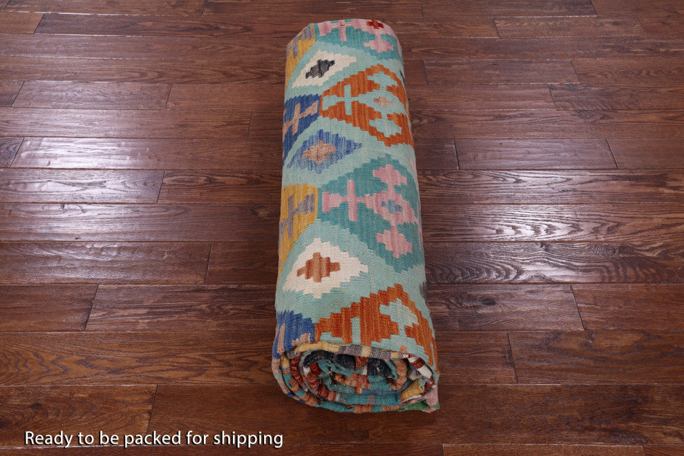 10' 2" X 16' 2" Kilim Flat Weave Wool On Wool Rug - Q12535