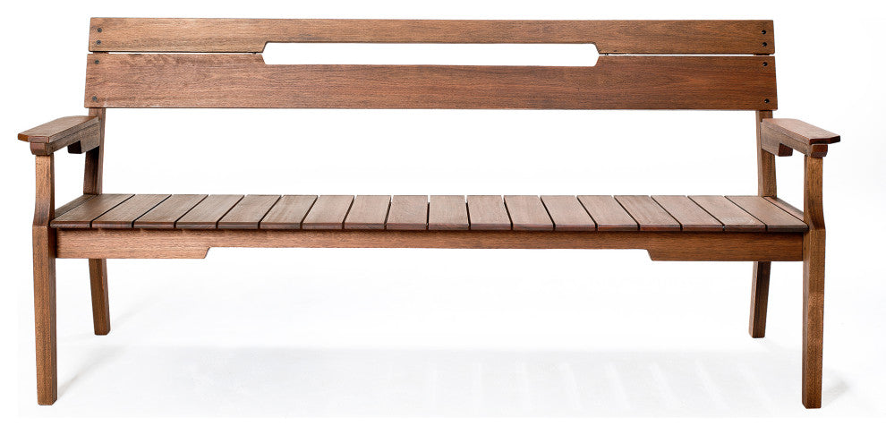 Otero Eucalyptus Wood Outdoor 3-Seat Bench