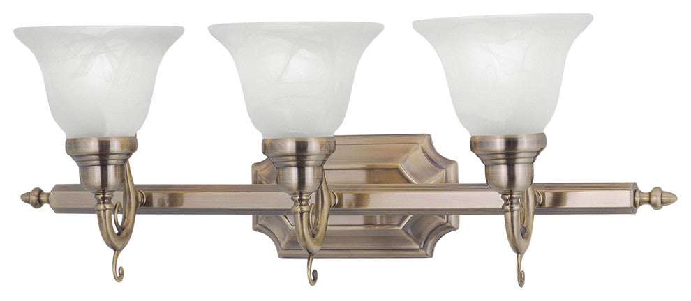 French Regency Bath Light, Antique Brass