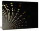 Gold Square Pixel Mosaic on Black, Abstract Art on Canvas, 40x30