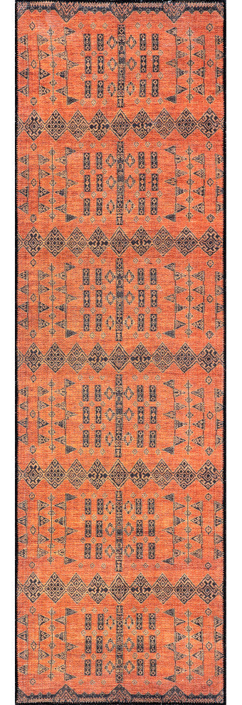 Nuloom Quincy Cotton-Blend Traditional Area Rug, Rust 2'x8'