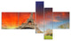 Paris Eiffel TowerUnder Colorful Sky, Landscape Canvas Print, 60"x32", 5 panels