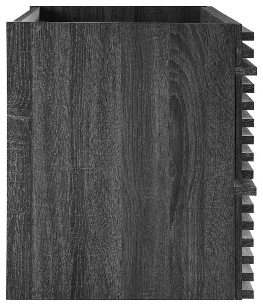Modway Render 35" MDF Wood Wall-Mount Bathroom Vanity Cabinet in Charcoal