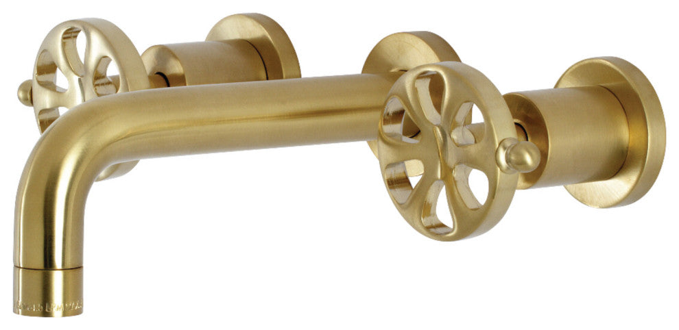 KS8127RX Belknap Two-Handle Wall Mount Bathroom Faucet, Brushed Brass