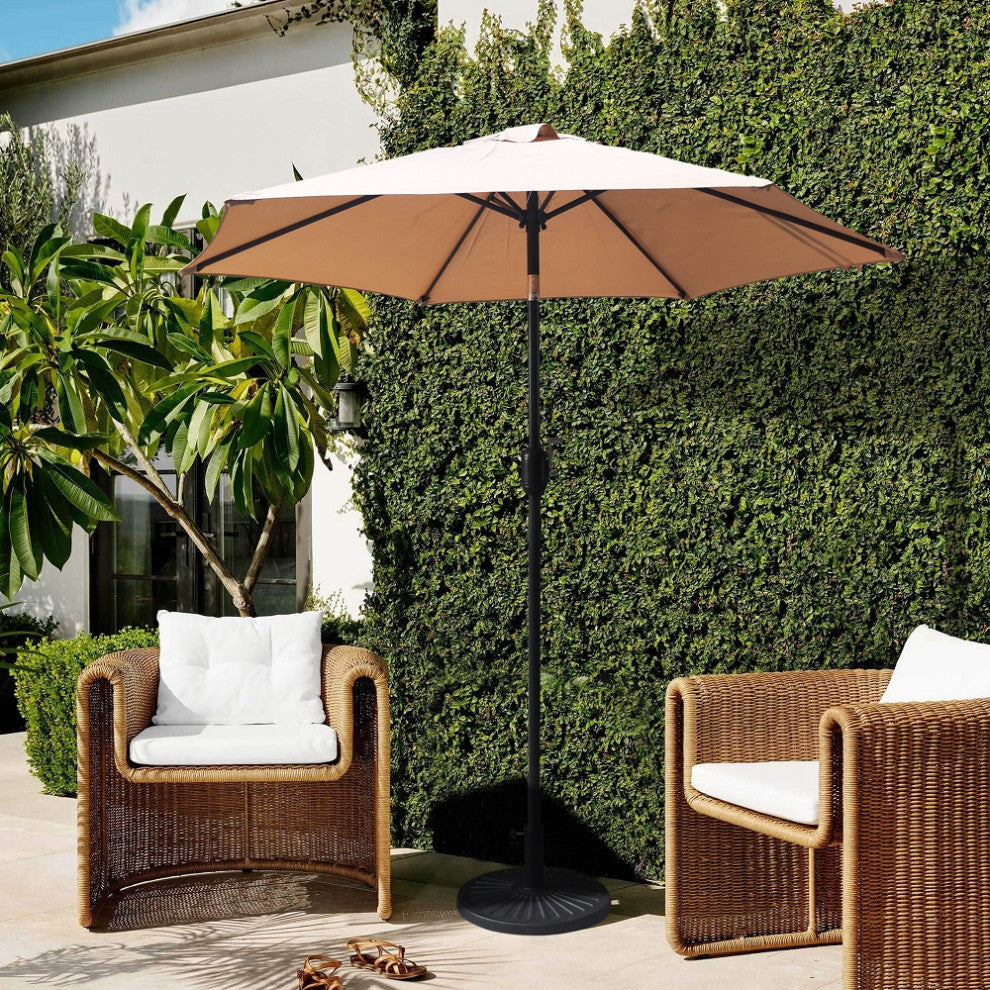 Davee 7.5' Market Umbrella With Stand/Base, Tan