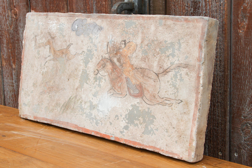 Hand-painted Hunting Scene Liao Dynasty Style Mural Tile