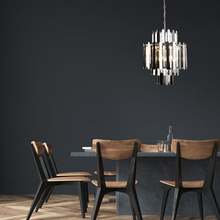 9-Light Stainless Steel Polish Nickel Chandelier