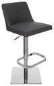 Rome Adjustable Bar Stool, Gray Modern Barstool Gray Naugahyde Leather