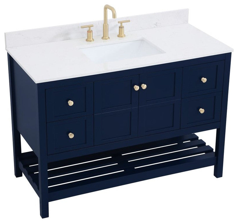 Elegant Decor Theo Bathroom Vanity Blue