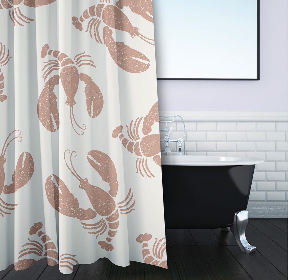 Lobster Fest Mauve 70" w x 73" h Shower Curtain