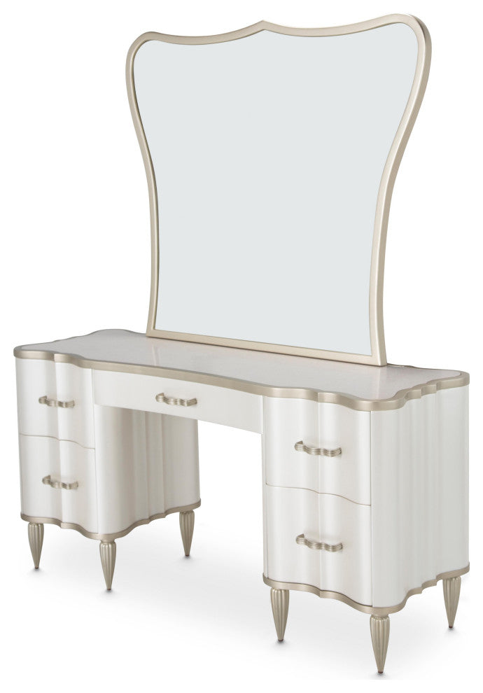London Place Vanity with Mirror - Creamy Pearl