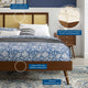 Platform Bed Frame, Full Size, Wood, Brown Walnut, Modern Mid-Century, Bedroom