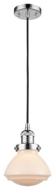 Olean 1-Light Mini Pendant, Polished Chrome, Matte White