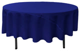 LA Linen Round Polyester Poplin, Royal, 90" Round